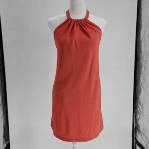 Summer Coral Halter Dress (S)
